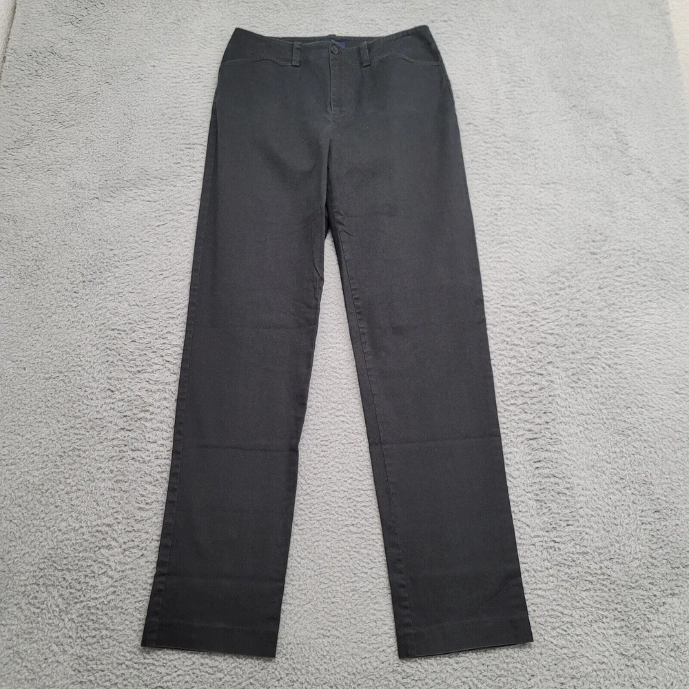 Chaps Pants Womens 4‎ Black Straight Dress Slacks Casual Flat Front Pockets Work